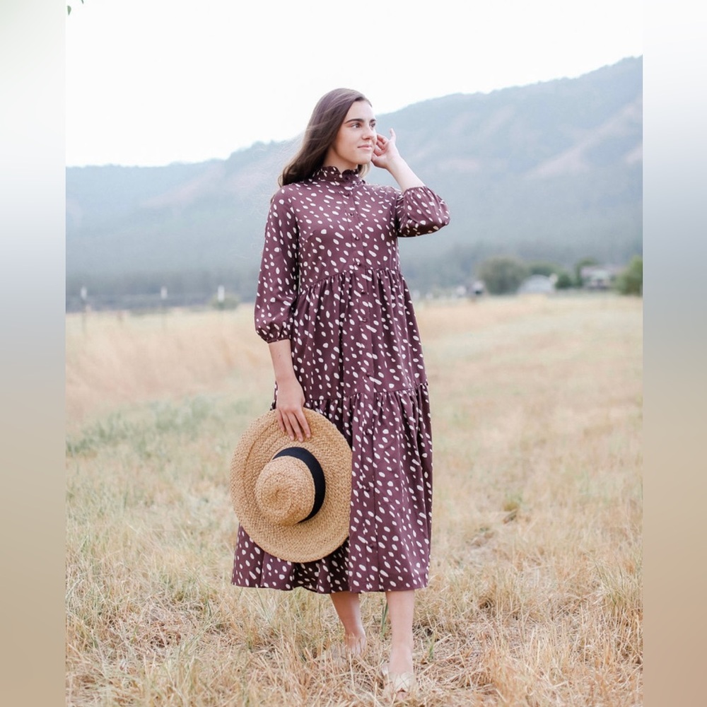 Dainty Jewells 2X Brown Midi Dress